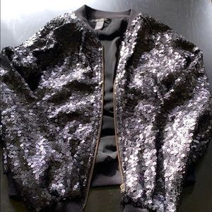 Victoria’s Secret Blsck Sequin Bomer Jacket